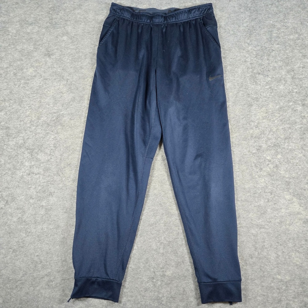 Nike Mens Navy Blue Dri-FIT Tapered Training Pants Size M
